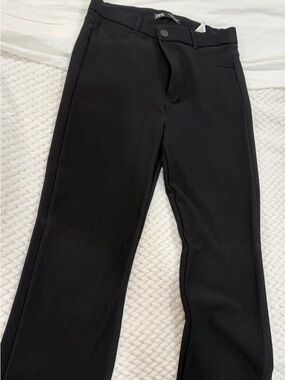 Zara Black flare-Leg Pants with split